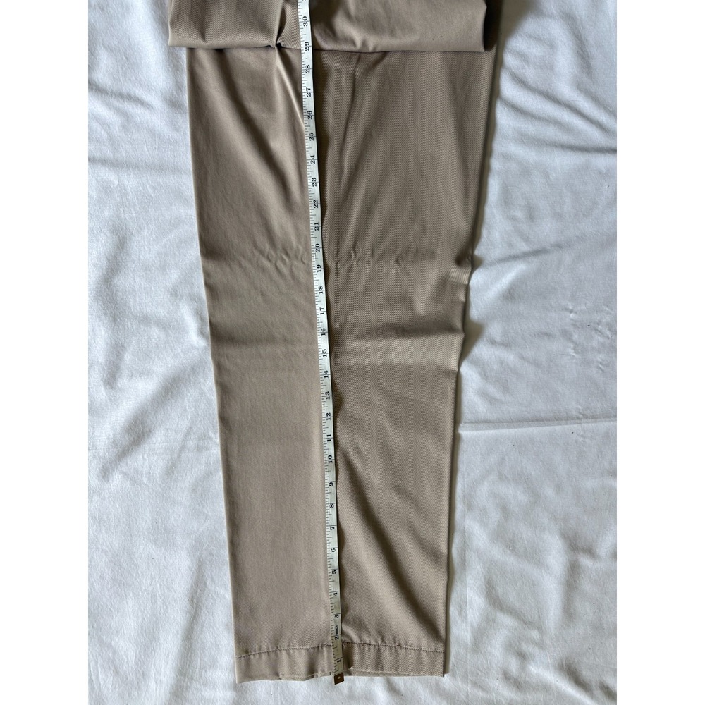 Chaps Mens Chino Pants 38x29 Khaki Tan Flat Front Casual Dress Trousers Cotton - Picture 4 of 4